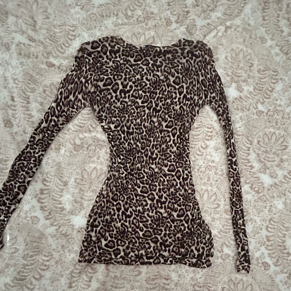 Leopard print 🐆 Zara long sleeve fitted top